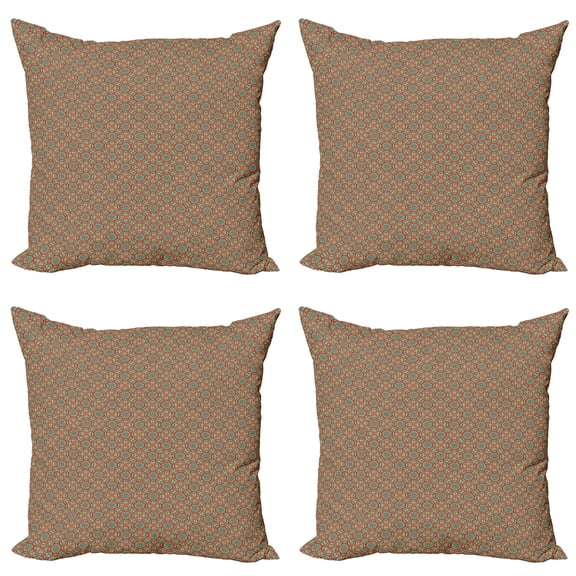 Ambesonne Tribal Throw Pillow Cover 4 Pack, Ornamental Paisley Motif, 18", Multicolor