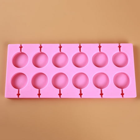 

Lollipop Mold 12 Hole Silicone Pop Mold DIY Lollipop Chocolate Cookie Candy Maker Tray with Stick for Kids Party