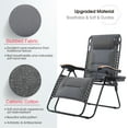 thumbnail image 5 of MF Studio Padded Oversized Zero Gravity Chair,Folding Lounge Recliners with Cup Holder with Massage Function,Gray, 5 of 12