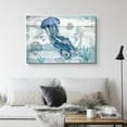 thumbnail image 2 of PixonSign Canvas Print Wall Art Jellyfish Under The Sea Amphibians Beach Illustrations Modern Art Nautical Colorful Blue Ultra for Living Room, Bedroom, Office - 32"x48", 2 of 5