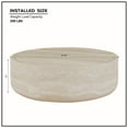 thumbnail image 4 of Noble House 31.49" Round Faux Travertine Coffee Table, Waterproof Fiberglass Drum Tea Table for Living Room, Beige, 4 of 11