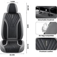 thumbnail image 6 of FLORICH Car Seat Covers Front Pair, Luxury Design Seat Protectors, Universal Auto Interior Accessories Fit for Most Cars, Black & Gray, 6 of 6