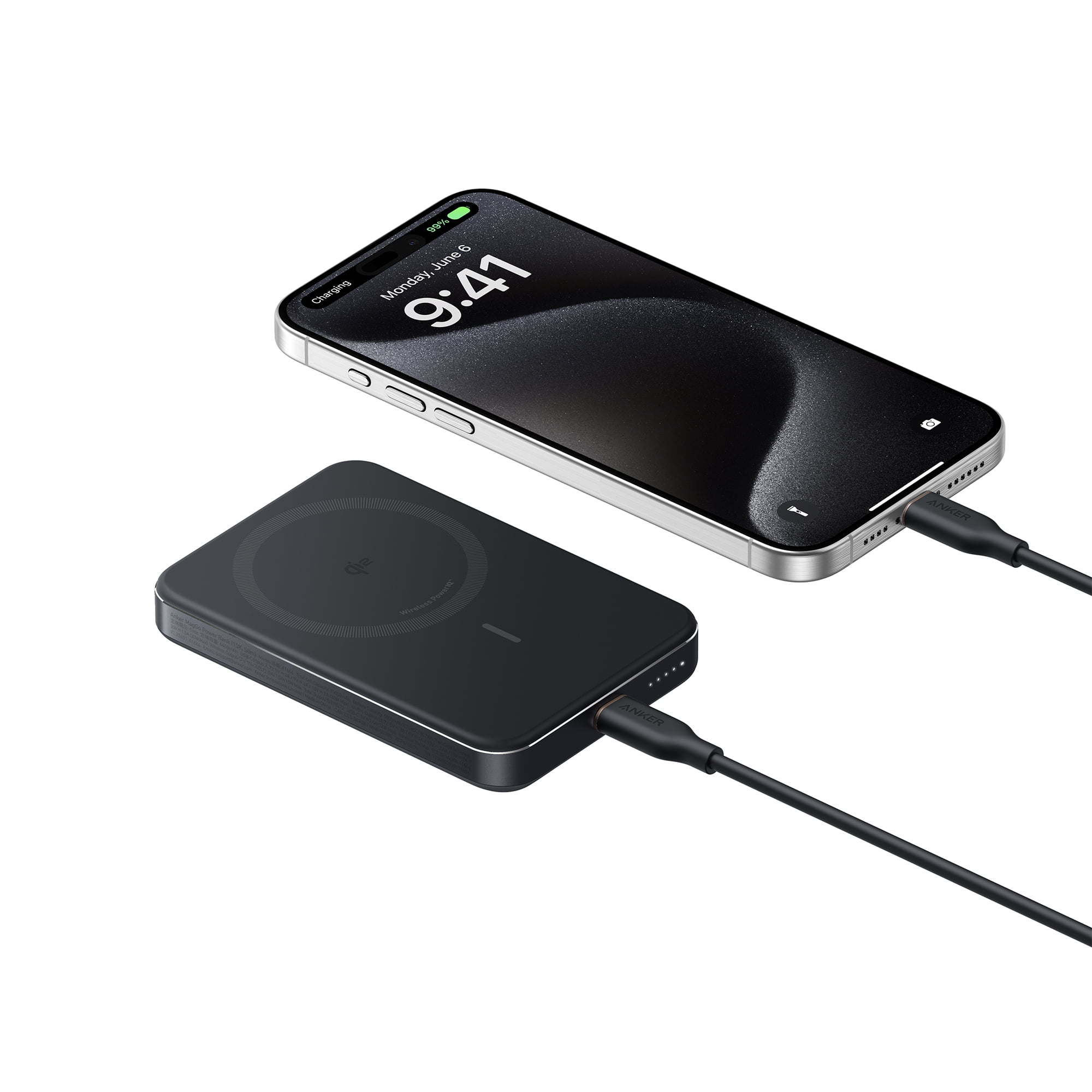 Anker MagGo Qi2 Ultra-Slim Magnetic Power Bank, 10,000mAh, 15W