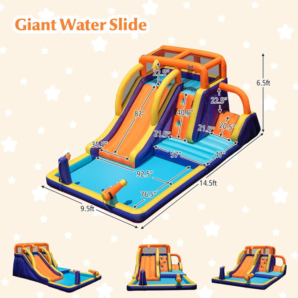 Aimee Lii 4-in-1 Kids Bounce Castle with Splash Pool without Blower, Kids Bounce House for 3-12 Aimee Lii 4-in-1 Kids Bounce Castle with Splash Pool without Blower, Kids Bounce House for 3-12