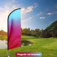 thumbnail image 4 of QSUM Gradient Colored Themed Feather Flag, 11FT Advertising Swooper Flag, Vivid Color and Fade Proof Signs for Businesses (Flagpole Not Included) (Blue&Red), 4 of 12
