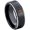 Rose Gold Bezel, variant on 0.05ctw Princess Cut Garnet Tungsten Ring - 8MM Polished Black IP Stepped Edge Tungsten Carbide Wedding Band - January Birthstone Ring - 14kt White Gold Bezel - TN118PS-1GRs12.5