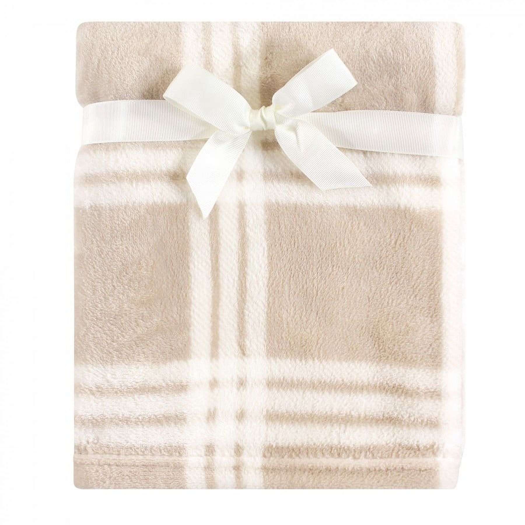 Hudson Baby Boy Plush with Toy Modern Moose Brown Crib Blanket