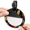 thumbnail image 2 of hanksgiving Leaves 2pcs PU Leather Round Bag Tags Suitcase Handbag Tags with Privacy Cover and Name ID Tag for Travel Luggage, Handbags, Backpacks, School Bags, 2 of 6