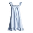thumbnail image 4 of NominalSnug Womens Cotton Nightgown Square Neck Ruffle Strap Sleeveless Midi Sleep Dress With Pockets Loungewear, 4 of 6