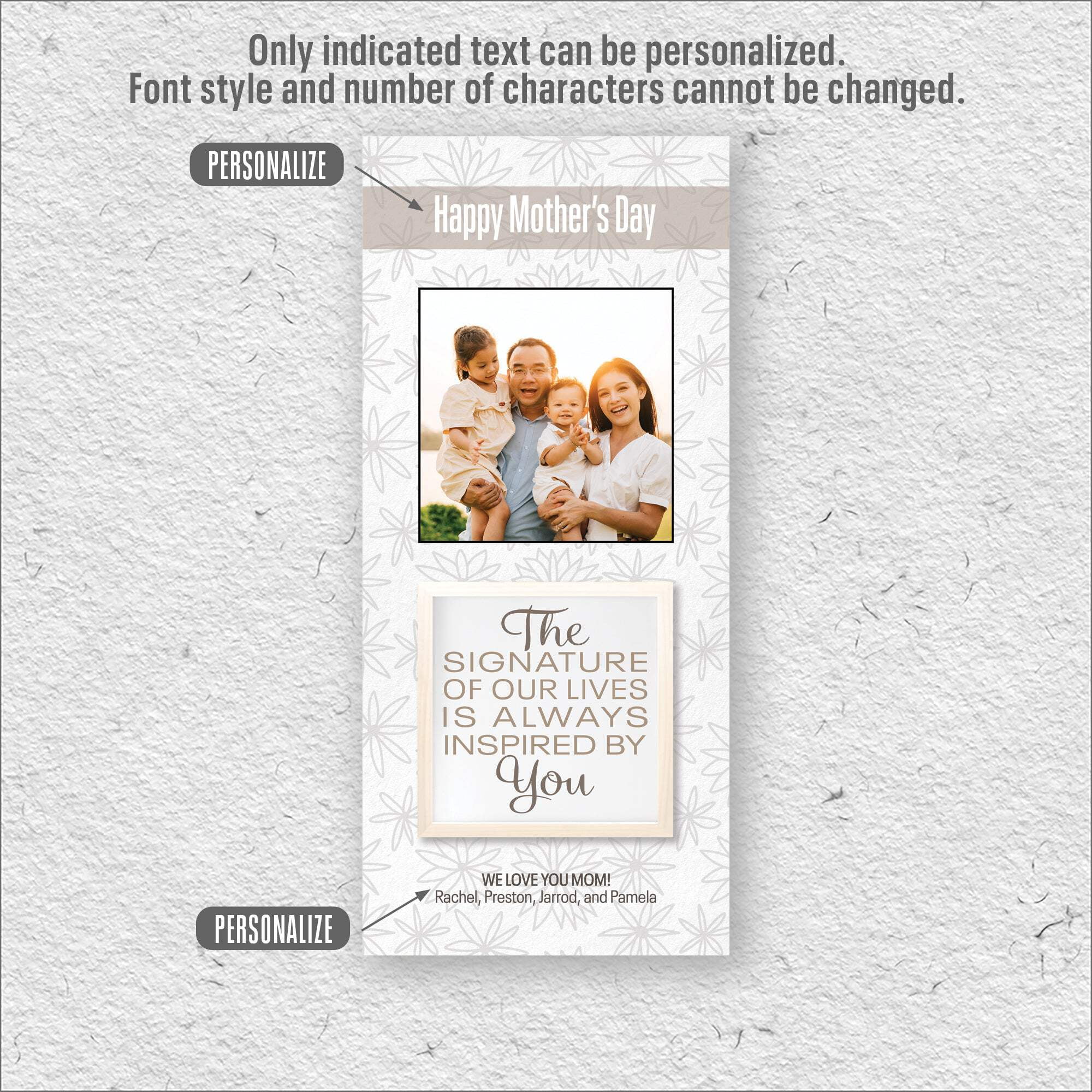 Mother's Day Birthday Personalized Print or Framed Print | Inspired By You - Photo