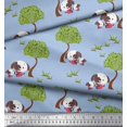 thumbnail image 3 of Soimoi Poly Georgette Fabric Tree & Dog Kids Print Fabric by The Yard 52 Inch Wide, 3 of 3
