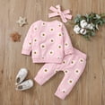 thumbnail image 4 of NAFUU Toddler Baby Boys Clothes Set Casual Printed Long Sleeve Crewneck Sweatshirt Pants Headband 3 Piece Set Spring Fall Everyday Wear Trendy Outfit 0-6 Months, 4 of 7