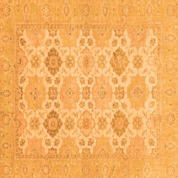 Ahgly Company Indoor Square Abstract Orange Modern Area Rugs, 5' Square