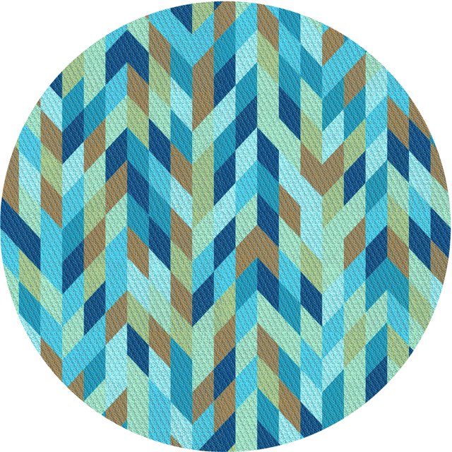 Ahgly Tapis Rond Lavable en Machine Intérieur Transitionnel Vert, 4 Pieds Rond