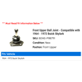 thumbnail image 2 of Front Upper Ball Joint - Compatible with 1964 - 1972 Buick Skylark 1965 1966 1967 1968 1969 1970 1971, 2 of 2
