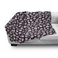 thumbnail image 3 of Flower Soft Flannel Fleece Throw Blanket, Doodle of Sakura Flora Cherry Blossoms, Cozy Plush for Indoor and Outdoor Use, 50" x 60", Night Blue Pale Pink, by Ambesonne, 3 of 6