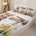 thumbnail image 3 of Homewish Colorful Easter Eggs Kids Zipper Twin Comforter Sets with Fitted Sheet and 2 Pillowcases,Rustic Farm Animal Bunny Multicolor Flowers Zipper Bedding Set For Girls,Reversible,4-Piece, 3 of 7