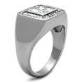thumbnail image 4 of Luxe Jewelry Designs Men's High Polished Stainless Steel Unique Ring with AAA Grade Cubic Zirconia -, 4 of 4