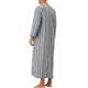 thumbnail image 3 of INSPIRAR CHIC Pijama de Rayas para Hombre, Corte Suelto, Ligero, Túnica Larga de Dormir, Gris M, 3 of 4