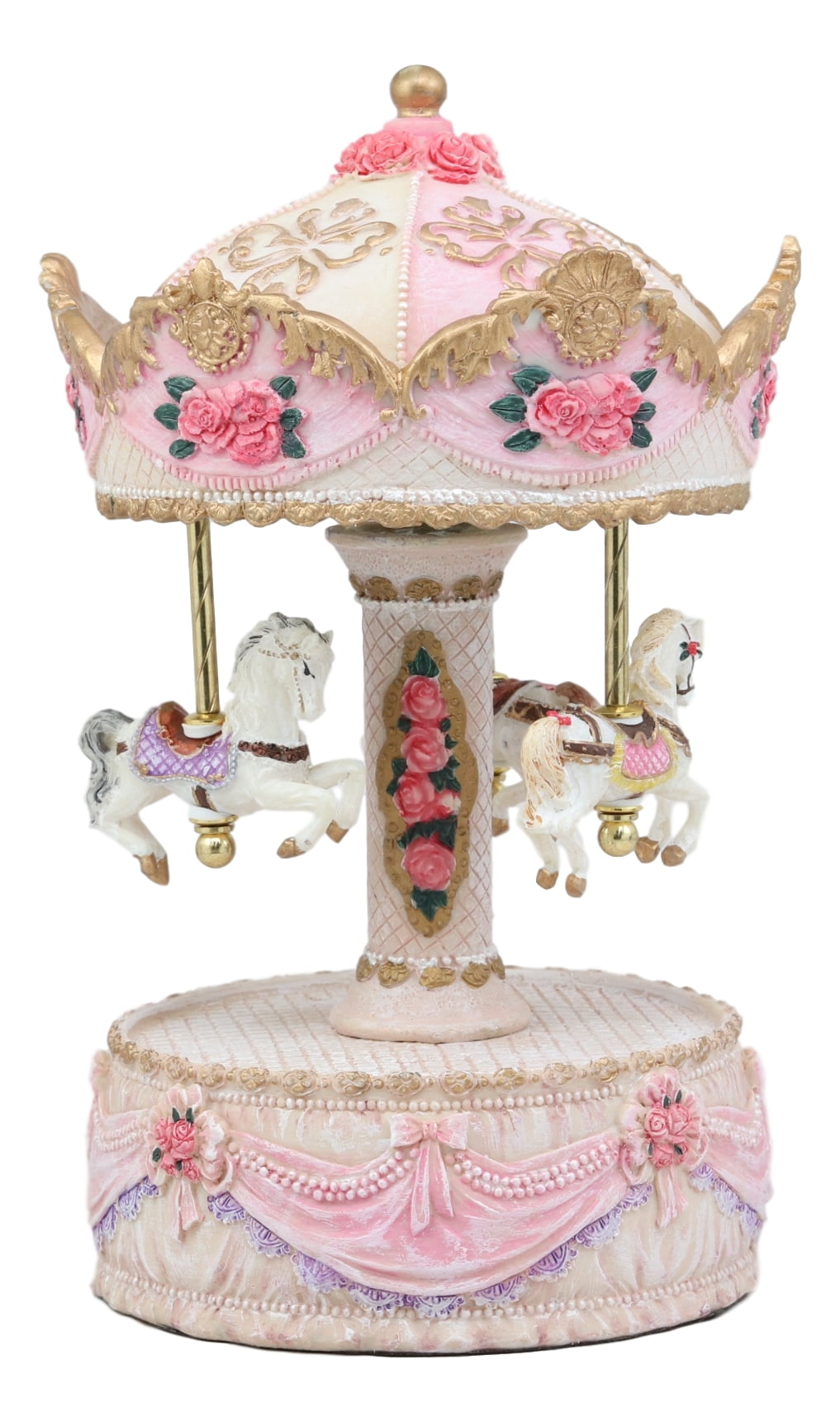 Ebros Carnival Merry Go Round Princess Pink Royalty Horse Ponies