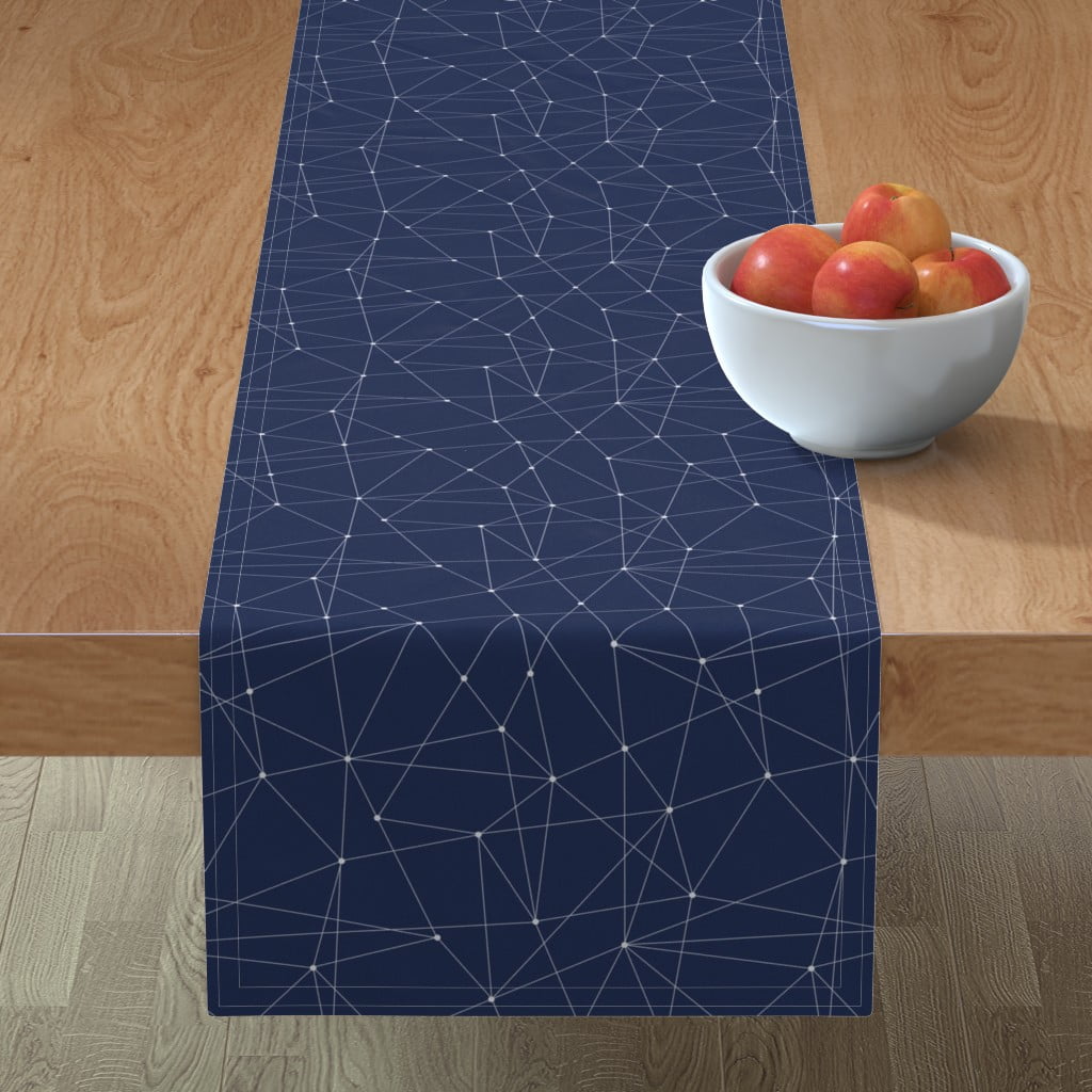 Table Runner Mid Century Modern Scandinavian Abstract Geometric Cotton Sateen