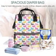 thumbnail image 5 of Fuzoiu Colorful Rabbit Print Diaper Bag Backpack,Baby Essentials Travel Tote,Multi function Waterproof Diaper Bag, Travel Essentials Baby Bag - Unisex, 5 of 6
