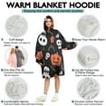 thumbnail image 5 of Wearable Oversized Blanket,Black Halloween Pumpkin Faces Wearable Blanket Hoodie for Adults,Cozy Hooded Blankets with Super Pockets,Super Warm Fuzzy Pullover for Women & Men, 5 of 6