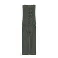 thumbnail image 5 of Lovskoo 2 Piece Outfits for Women Summer Cotton Linen Casual Matching Set Sleeveless Tank Tops And Capri Pants with Pockets Gray, 5 of 9