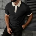thumbnail image 2 of Klisyaur Mens Zipper Shirts Short Sleeve Solid Color Casual Comfortable Lightweight Tee Summer Business Tops, 2 of 5