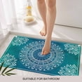 thumbnail image 3 of Teal Blue Boho Door Mat&nbsp;Indoor Outdoor Entrance, Non Slip Rug for Kitchen Bathroom Entryway Rug, Retro White Rustic Flower Ethnic Pattern Washable Doormat Floor Mat 24x36 Inch, 3 of 8