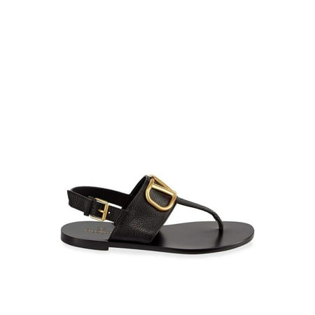 Valentino V-LOGO Leather Thong Sandal - Runway Catalog
