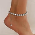 thumbnail image 2 of Brass Sterling Silver Anklet Bracelet For Female, 5"+2" Inch Adjustable Size, 2 of 2