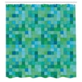 thumbnail image 3 of Ambesonne Teal Shower Curtain, Cube Pattern Vibrant Color, 69"Wx75"L, Sea Green Blue, 3 of 5