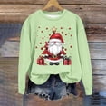 thumbnail image 2 of Riecok Christmas Sweatshirts for Women Plusize Long Sleeves Scoop Neck Fall Christmas Funny Graphic Oversized Soft Fashion Holiday Sweatshirts Pullover Blouse Green XL, 2 of 4