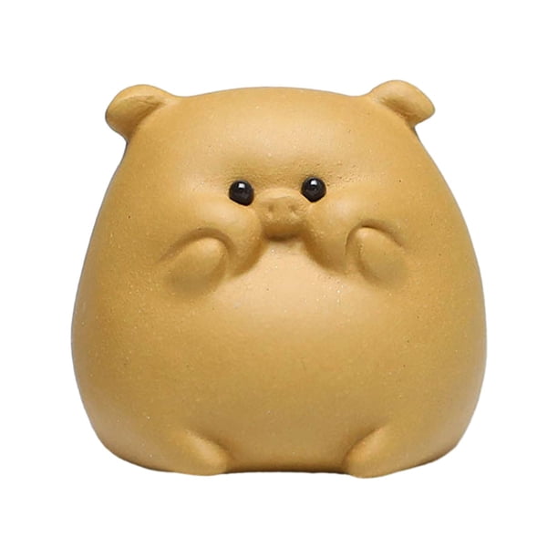 Estatua de cerdo en miniatura, figuras de cerdo pequeñas, centro de mesa, lindas figuras de animales Amarillo tipo A