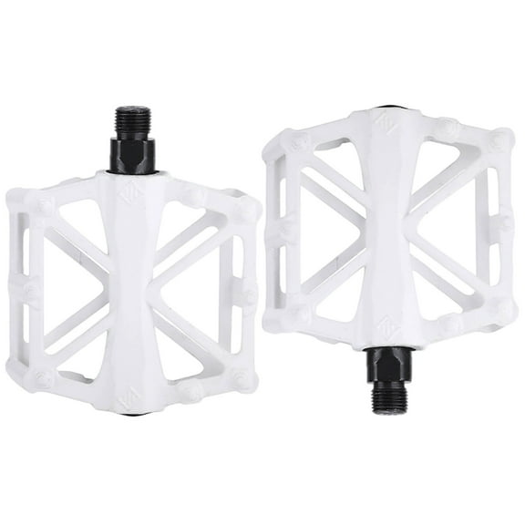 uvwlwu Pedal Aluminum Bearing Bike Pedals With 16 Pins Lightweight Platform Pedals Universal 9/16" Bike Pedal For Road Bike(White,13x20x4 cm)