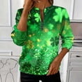 thumbnail image 1 of TaTaai Ladies St. Patrick's Day Print Long Sleeve Sweatshirt Fashion Loose Round Neck Casual Top Soft Comfortable for Daily Home Office Streetwear Gift, 1 of 5