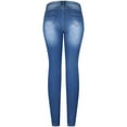 thumbnail image 2 of 2Luver, Women's, Stretchy 5 Pocket Skinny Distressed Medium Denim Jeans, Medium Denim, 15, 2 of 2