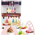thumbnail image 1 of Kolice Machine Commerciale de Crème Glacée Molle à 3 Saveurs - Etl, Trémies Supérieures Réfrigérées, Distributeurs Transparents, 1 of 8