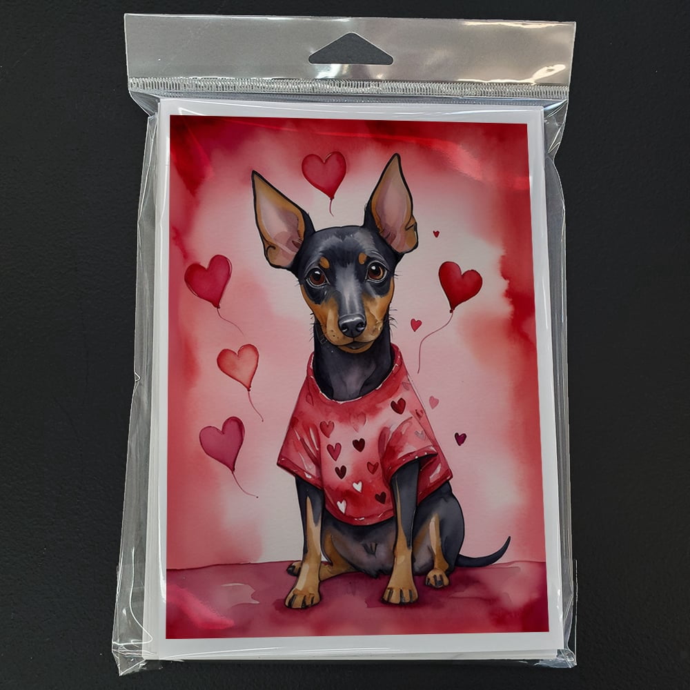 Manchester Terrier My Valentine Greeting Cards Pack of 8 7 in x 5 in