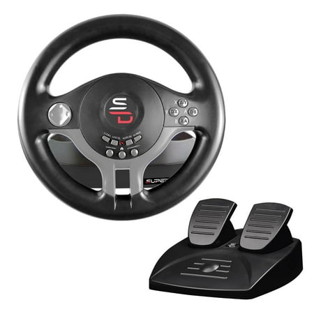 Superdrive - SV250 Racing steering wheel with pedals and gearshift paddles (Compatible with Xbox Series X/S, Xbox One, PS4, PS3, Switch, PC)