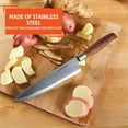 thumbnail image 4 of Cuchillo de chef Imusa de acero inoxidable de 8" con mango con aspecto de madera, 4 of 8