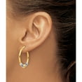thumbnail image 3 of Sterling Silver Gold-Tone Polished Antiqued Beaded Hoop Earrings (Width 25) (Length 27.5) - Jbsp, 3 of 5