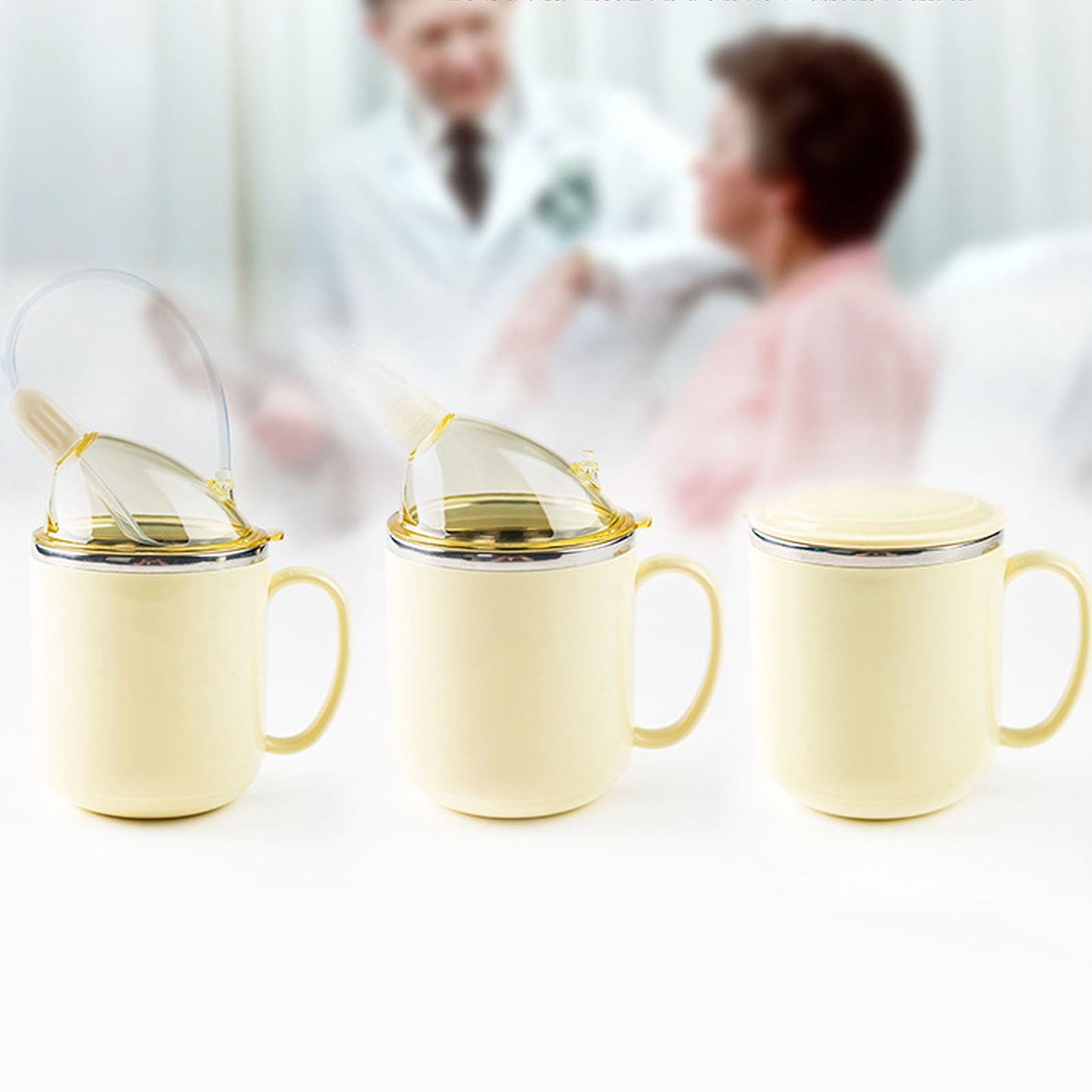 Anti-Leakage, Insulated, Flowing Food Straw Cup for Bedridden Patients Multifunctional Nursing Water Bottle