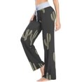 thumbnail image 3 of GZHJMY Women's Pajama Pants Black Cactus Comfy Stretch Sleepwear Essentials womens Lightweight Lounge Terry Pajama Pant, Large, 3 of 7