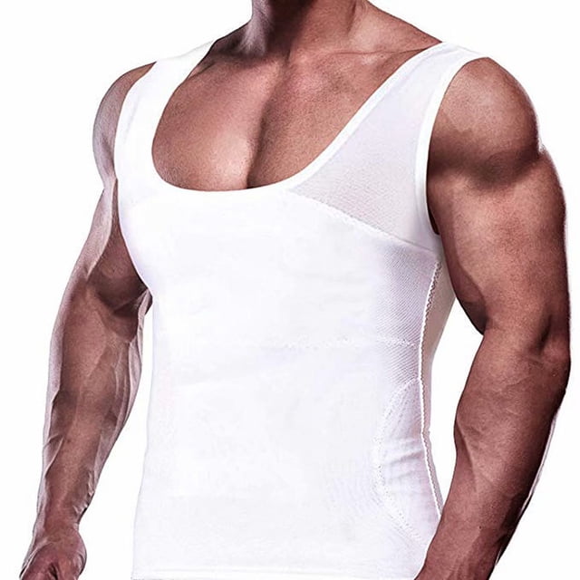 Men's Body Shaper Vest Chest Compression Shirt Abs Abdomen Slim Tank Top Undershirt