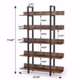 thumbnail image 2 of TribeSigns 5 Tiers Bookcase, 5-Shelf Industrial Style Etagere Bookcases and Book Shelves, Metal and Wood Free Vintage Bookshelf with Back Fence, 2 of 7