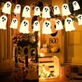 thumbnail image 5 of 2pcs Halloween Garland Banner, Glitter Halloween Banner DIY Hanging Halloween Ghost Decorations for Haunted Houses Doors Party Wall Fireplace, 5 of 5