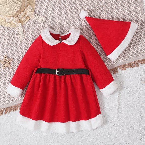 Swuxness Girls Dresses Long Sleeve With Hat 2 Piece Stylish Comfortable Casual Outfits