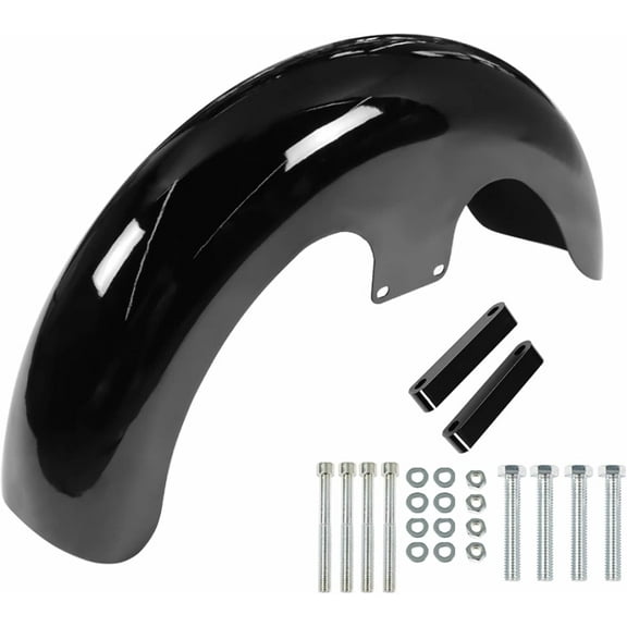 LABLT Motorcycle 23 Heavy Duty Steel Front Fender Wrap Fender Kit Replacement for Touring Road King Road Glide Electra Custom Baggers FLHR FLHT Black